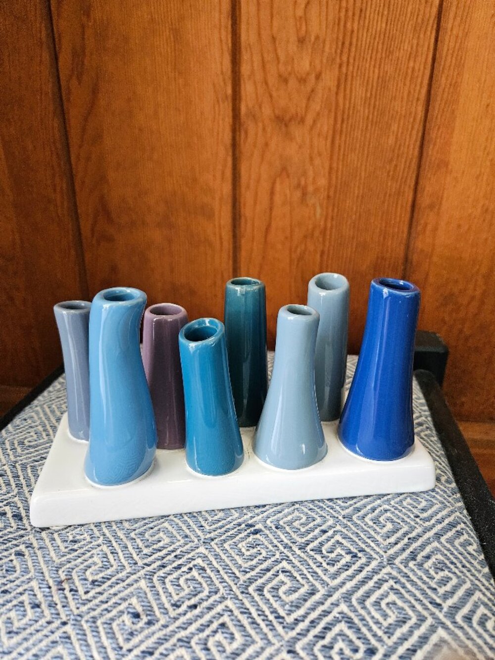 Chive Pooley Ceramic Bud Vase, Shades of Blue & Purple
